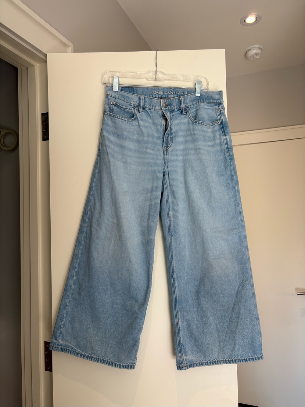 American Eagle Low-Rise Ultra Wide-Leg Jean Light Wash Size 2 x-short length